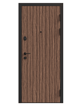 Дверь противопожарная металлическая квартирная дымогазонепроницаемая сплошная однопольная угловая коробка типа ДПМ-Пульс-01/60К-Д (EIS 60) (0950-2075, МДФ с двух сторон, Дуб шоколадный, без рисунка)
