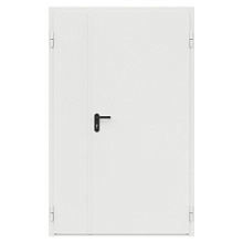 Дверь противопожарная металлическая сплошная двупольная неравнопольная угловая коробка типа ДПМ-Пульс-02/30К (EI 30) (1250-2175, Правая, RAL 7047)