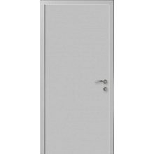 Дверной блок глухой влагостойкий с покрытием ПВХ, ДГ-1-Пульс, RAL 7035, однопольная, гладкая, коробка телескопическая