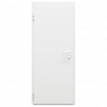 Дверь противопожарная металлическая оцинкованная сплошная однопольная торцевая коробка ДПМ-Пульс-01/30К (EI 30), Левая, RAL 7035