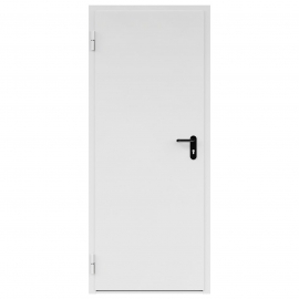 Дверь противопожарная металлическая ДПМ-Пульс-01/60К сплошная, торцевая коробка, левая, RAL 7035 (0975-2075)