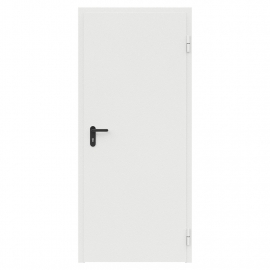 Дверь противопожарная металлическая сплошная однопольная торцевая коробка (0650х2100мм) типа ДПМ-Пульс-01/60К (EI60), правая, RAL9016 (белый, шагрень)