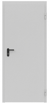 Дверь противопожарная металлическая сплошная однопольная угловая коробка типа ДПМ-Пульс-01/30К (850-2075, Правая, RAL 7035)