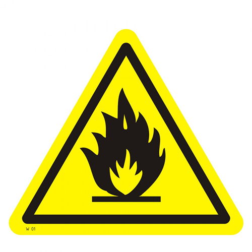 Знак W01 Пожароопасно. Легковоспламеняющиеся вещества (200х200) НПО ПУЛЬС