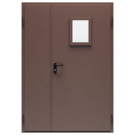 Дверь противопожарная металлическая ДПМ-Пульс-02/30К (EIS 30) дымогазонепроницаемая, неравнопольная, угловая коробка (1400-2075), правая, RAL 8016