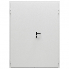 Дверь противопожарная металлическая ДПМ-Пульс-02/30К (EIS 30) дымогазонепроницаемая сплошная, равнопольная, угловая коробка (1500-2075), правая, RAL 7035