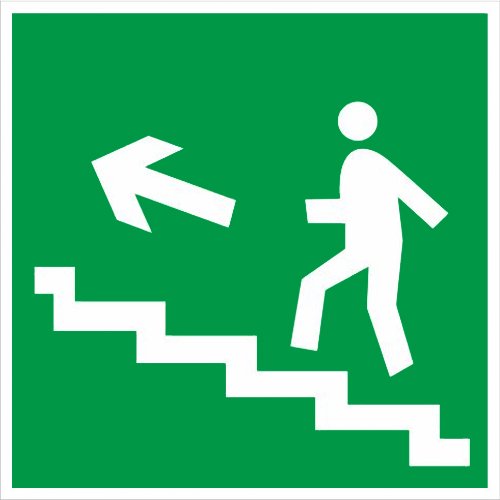 Знак E16 Направление к эвакуационному выходу по лестнице вверх НПО ПУЛЬС