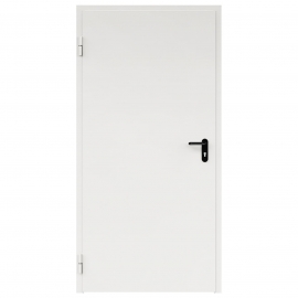 Дверь противопожарная металлическая ДПМ-Пульс-01/60К сплошная, угловая коробка, левая, RAL 9010