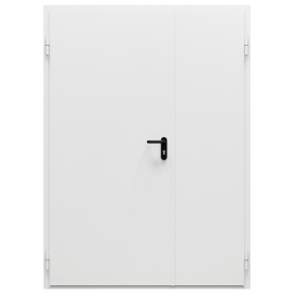 Дверь противопожарная металлическая ДПМ-Пульс-02/30К (EIS 30) дымогазонепроницаемая сплошная, неравнопольная, угловая коробка (1450-2075), левая, RAL 9016