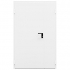 Дверь металлическая сплошная двупольная охватывающая коробка типа ДМ-200 (1250-2075, Левая, RAL 9016)