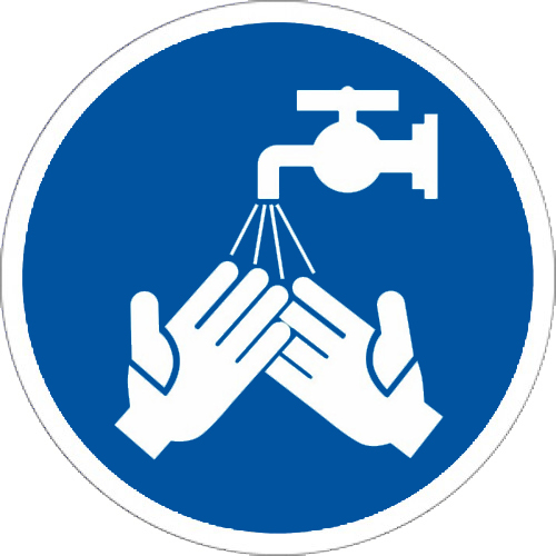 Знак M20 Мыть руки перед началом работы/после окончания работы (200х200) НПО ПУЛЬС