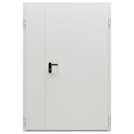 Дверь противопожарная металлическая ДПМ-Пульс-02/30К (EIS 30) дымогазонепроницаемая сплошная, неравнопольная, угловая коробка (1350-2075), правая, RAL 7035