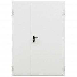 Дверь металлическая сплошная двупольная угло-торцевая коробка типа ДМ-200 (1450-2075, Правая, RAL 7035)