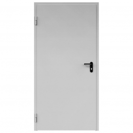 Дверь противопожарная металлическая ДПМ-Пульс-01/60К (EI 60) оцинкованная, сплошная, торцевая коробка, левая, RAL7004