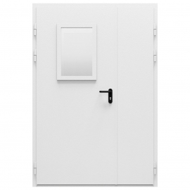 Дверь противопожарная металлическая ДПМ-Пульс-02/30К (EIS 30) дымогазонепроницаемая, неравнопольная, угловая коробка (1350-2075), левая, RAL 9016