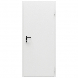 Дверь противопожарная металлическая ДПМ-Пульс-01/30К дымогазонепроницаемая сплошная, угловая коробка (0850-2075), правая, RAL 7035