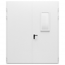Дверь противопожарная металлическая ДПМ-Пульс-02/30К (EIS 30), дымогазонепроницаемая, равнопольная, угловая коробка (1950-2375), левая, RAL 9016
