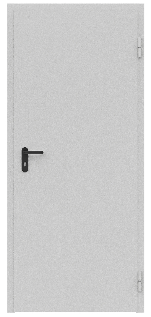 Дверь противопожарная металлическая ДПМ-Пульс-01/60К (EI 60) сплошная, угловая коробка (850х2075), правая, RAL7035