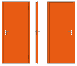 Дверь металлическая сплошная однопольная торцевая коробка типа ДМ-100 (0875-2100, Универсальная, RAL 2004)