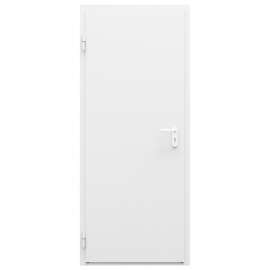 Дверь противопожарная металлическая оцинкованная сплошная однопольная торцевая коробка ДПМ-Пульс-01/30К, Левая, RAL 7035