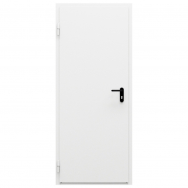 Дверь противопожарная металлическая оцинкованная сплошная однопольная угловая коробка ДПМ-Пульс-01/30К, Левая, RAL 7035