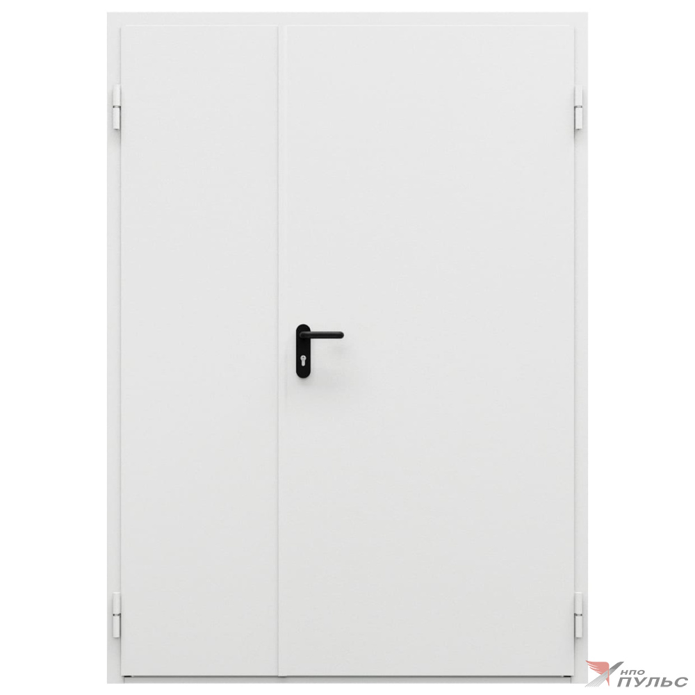 Дверь металлическая сплошная двупольная угло-торцевая коробка типа ДМ-200 (1450-2075, Правая, RAL 7035)
