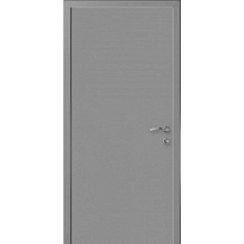 Дверной блок глухой влагостойкий с покрытием ПВХ, ДГ-1-Пульс, RAL 7040, однопольная, гладкая, коробка телескопическая