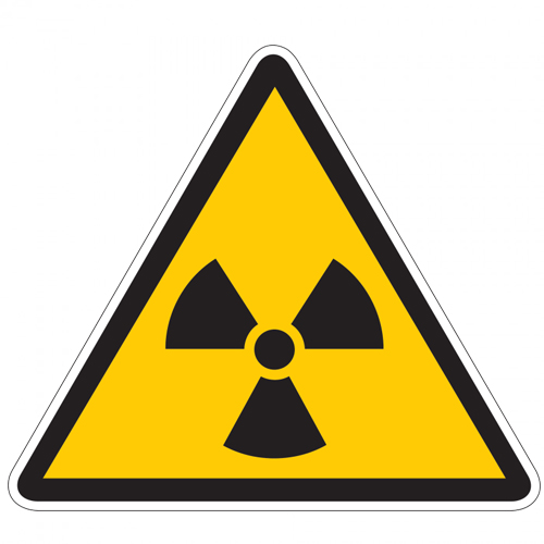 Знак W05 Опасно. Радиоактивные вещества или ионизирующее излучение (200х200) НПО ПУЛЬС