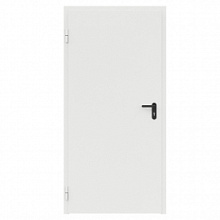 Дверь металлическая сплошная однопольная торцевая коробка типа ДМ-100 (0850-2075, Левая, RAL 9016)