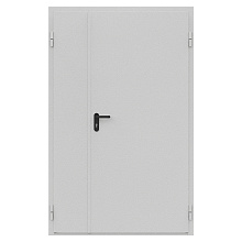 Дверь противопожарная металлическая сплошная двупольная неравнопольная угловая коробка (1250х2075мм) ДПМ-Пульс-02/60 (EI 60), правая, RAL7035