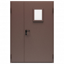 Дверь противопожарная металлическая ДПМ-Пульс-02/30К (EIS 30) дымогазонепроницаемая, неравнопольная, угловая коробка (1400-2075), правая, RAL 8016