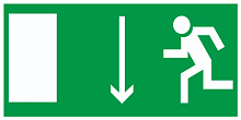 Знак E09 Указатель двери эвакуационного выхода (правосторонний) (150х300)