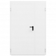 Дверь металлическая сплошная двупольная торцевая коробка типа ДМ-200 (1300-2075, Левая, RAL 9016)