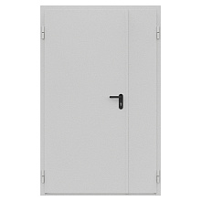 Дверь противопожарная металлическая сплошная двупольная неравнопольная угловая коробка ДПМ-Пульс-02/30К (EI 30) (1350-2075, Левая, RAL 7035)