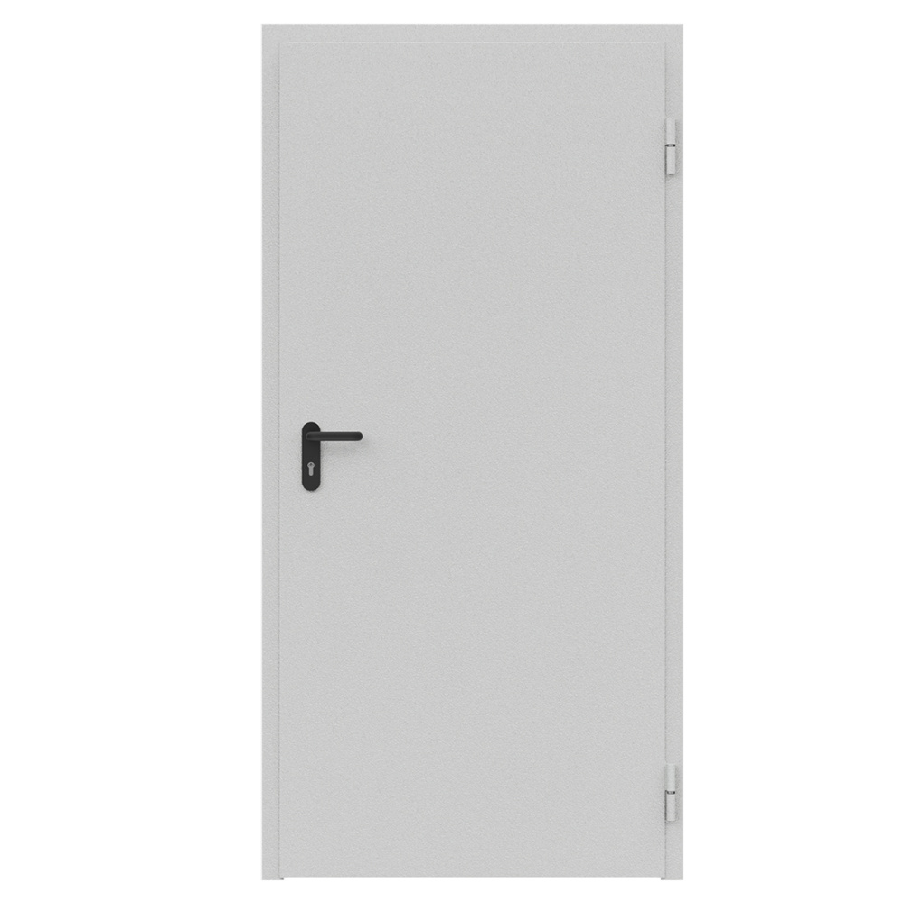 Дверь противопожарная металлическая ДПМ-Пульс-01/30К сплошная, угловая коробка (950х2075), без порога, правая, RAL7035