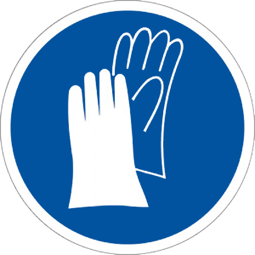 Знак M06 Работать в защитных перчатках (200х200) НПО ПУЛЬС