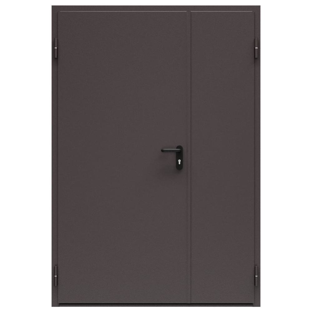 Дверь металлическая оцинкованная сплошная двупольная торцевая коробка типа ДМ-200 (1375-2075, Левая, RAL 8019)