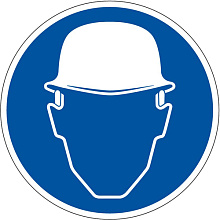 Знак M02 Работать в защитной каске (шлеме) (200х200)