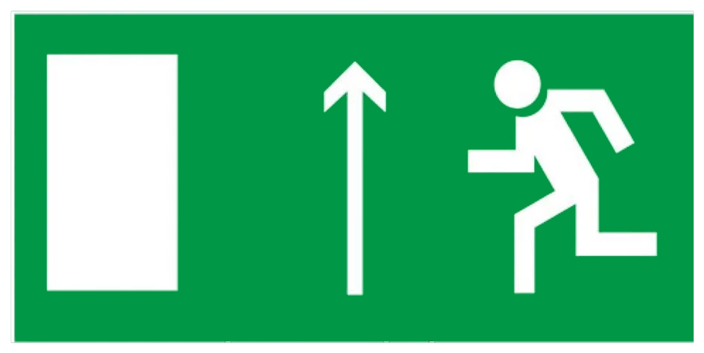 Знак E12 Направление к эвакуационному выходу прямо (150х300) НПО ПУЛЬС