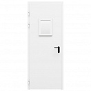 Дверь металлическая остекленная однопольная угловая коробка типа ДМО-100 (0875-2075, Левая, RAL 9016)
