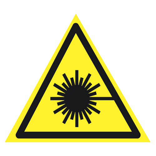Знак W10 Опасно. Лазерное излучение (200х200) НПО ПУЛЬС
