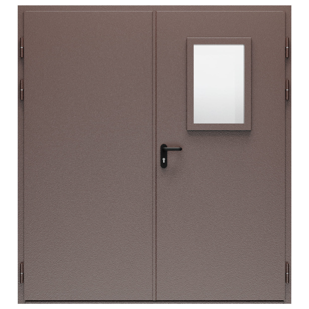 Дверь противопожарная металлическая ДПМ-Пульс-02/30К (EIS 30) дымогазонепроницаемая, равнопольная, угловая коробка  (1850-2075), правая, RAL 8017