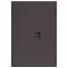 Дверь металлическая оцинкованная сплошная двупольная торцевая коробка типа ДМ-200 (1375-2075, Левая, RAL 8019)