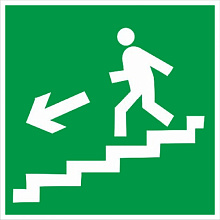 Знак E14 Направление к эвакуационному выходу по лестнице вниз