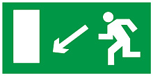 Знак E08 Направление к эвакуационному выходу налево вниз (150х300)