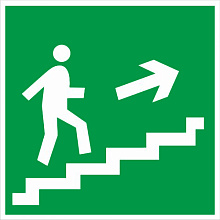 Знак E15 Направление к эвакуационному выходу по лестнице вверх
