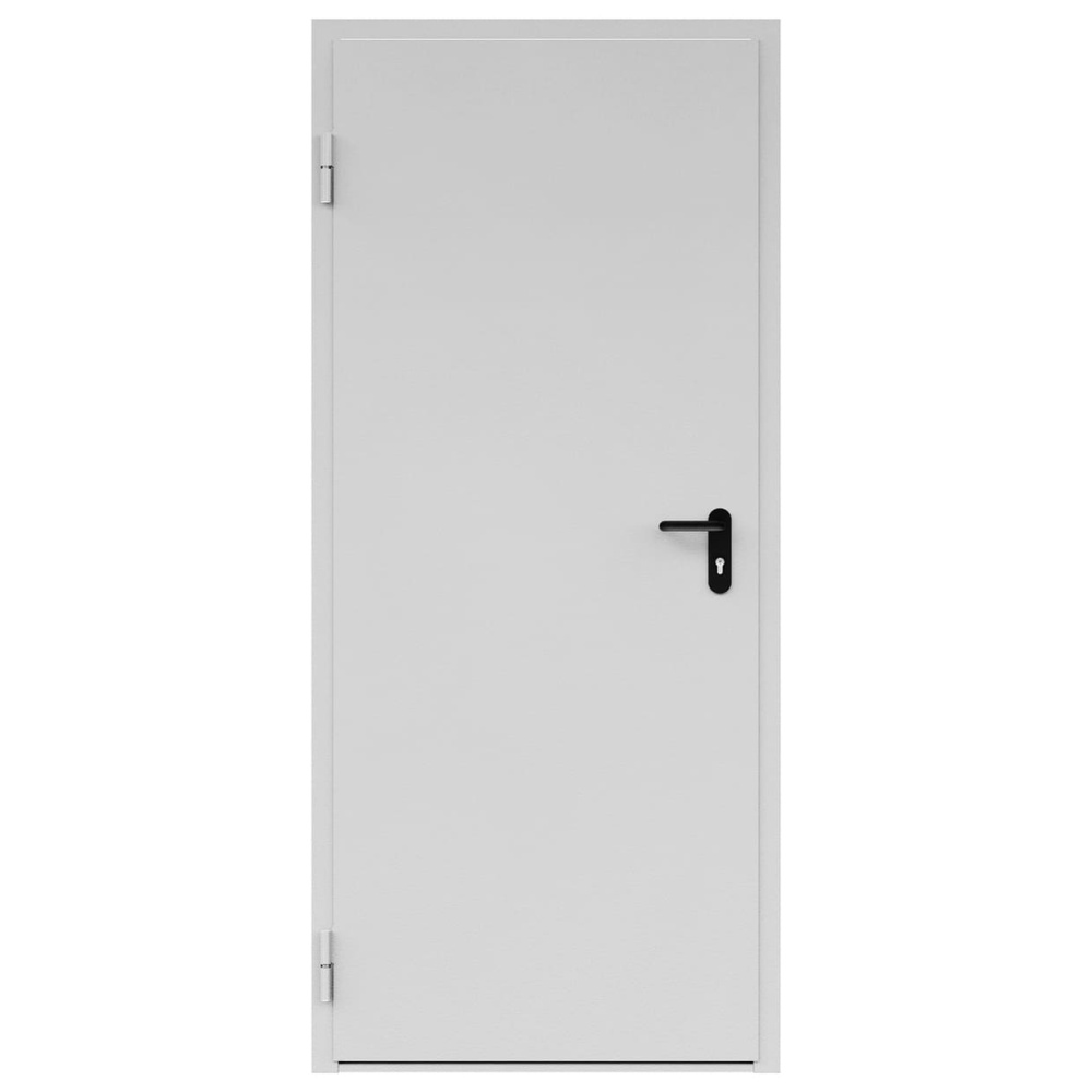 Дверь противопожарная металлическая ДПМ-Пульс-01/60К, сплошная, угловая коробка (0850-2075), левая, RAL 7004