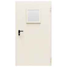 Дверь противопожарная металлическая однопольная ДПМ-Пульс-01/30К (EI 30) с остеклением, торцевая коробка (1050-2050)