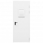 Дверь металлическая остекленная однопольная угловая коробка типа ДМО-100 (0875-2075, Правая, RAL 9016)