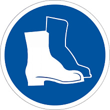 Знак M05 Работать в защитной обуви (200х200)